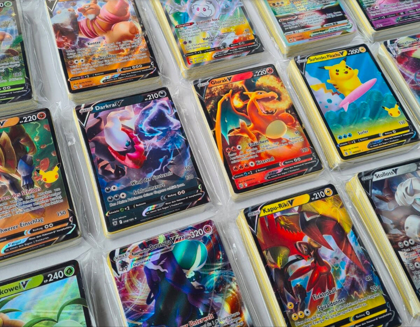 50 Pokémon Karten mit Holos! Deutsch, ohne doppelte, boosterfrisch!