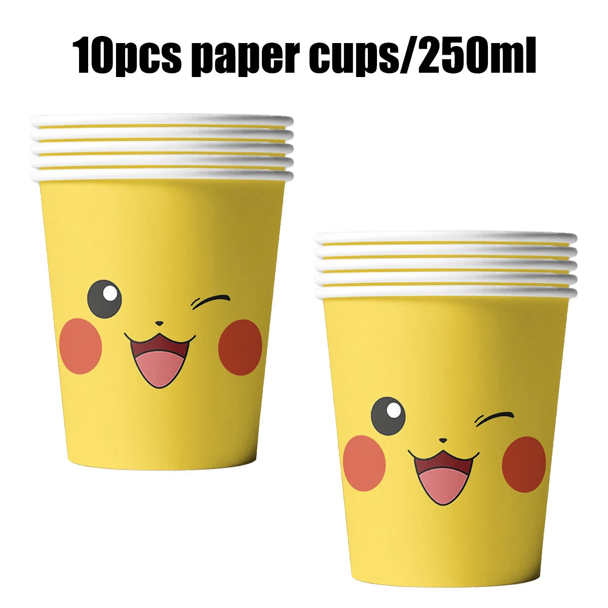 Pokémon Geburtstagsdeko Set – Papiergeschirr mit Pikachu: Teller, Becher, Servietten, Tischdecke & Partyzubehör für Kindergeburtstage