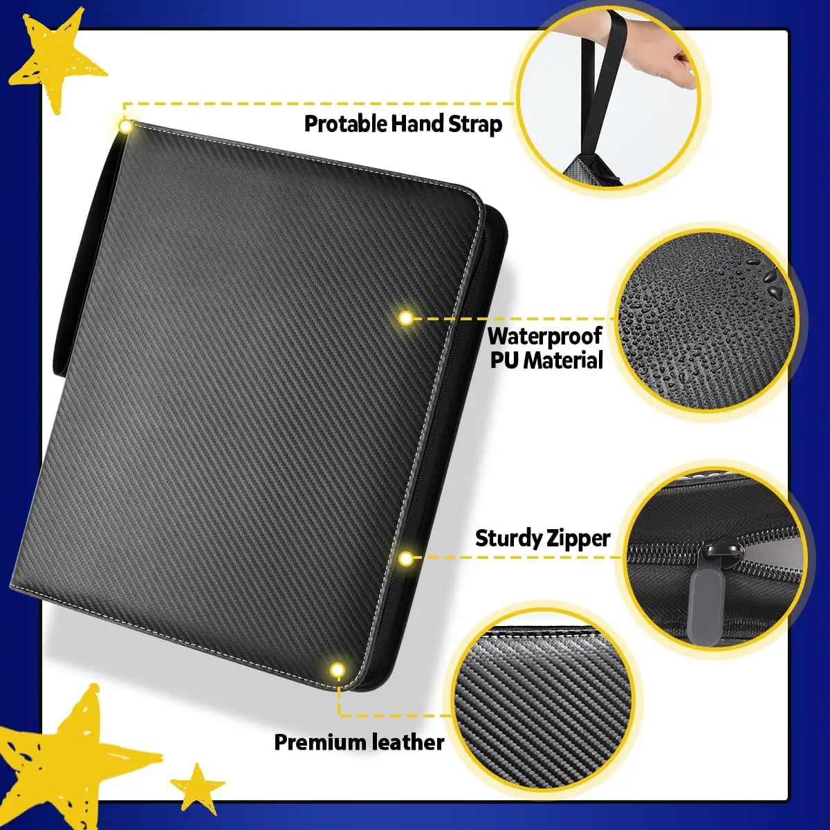 XXL Sammelkarten-Ordner mit 900 Taschen – Reißverschluss-Album für Pokémon, MTG, Yu-Gi-Oh! & mehr