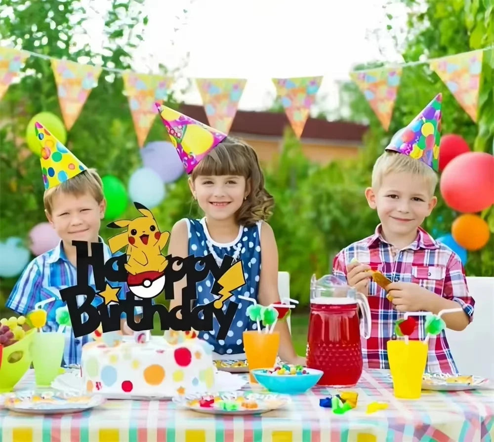Pokémon Kuchen Deko Set – Pikachu-Kuchenaufsatz & Cupcake-Topper für Kindergeburtstag, Babyparty & Motto-Feier