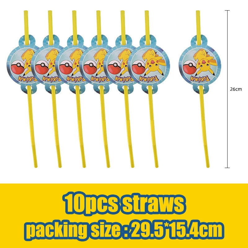 Pokémon Geburtstagsdeko Set – Papiergeschirr mit Pikachu: Teller, Becher, Servietten, Tischdecke & Partyzubehör für Kindergeburtstage