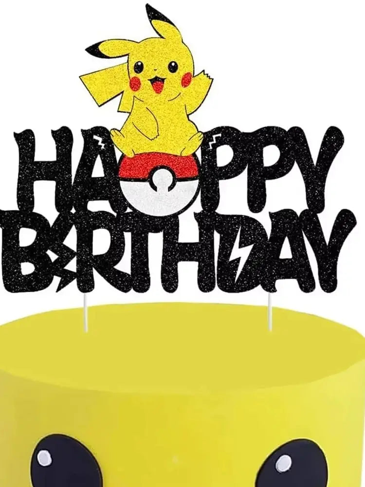 Pokémon Kuchen Deko Set – Pikachu-Kuchenaufsatz & Cupcake-Topper für Kindergeburtstag, Babyparty & Motto-Feier