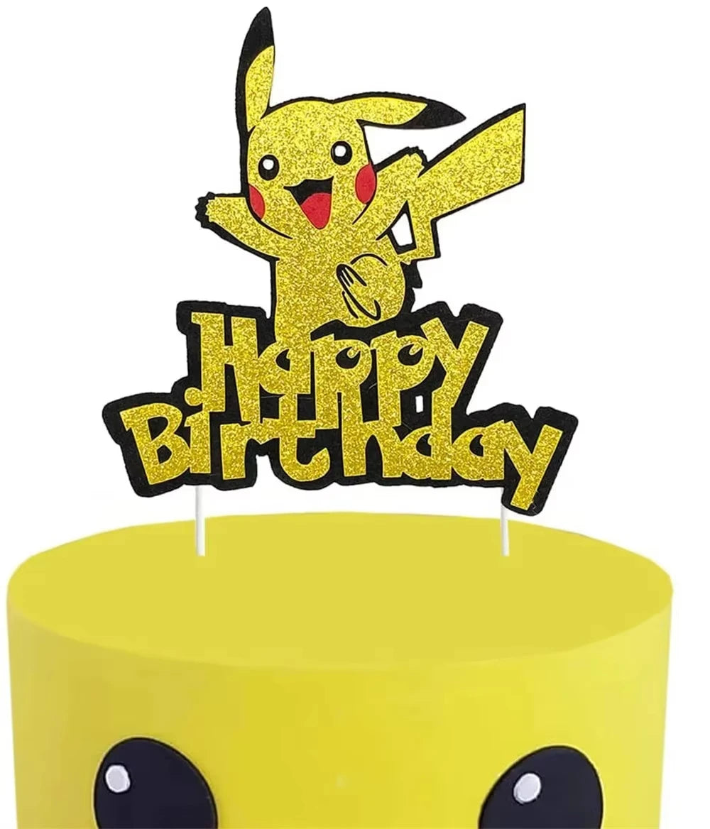Pokémon Kuchen Deko Set – Pikachu-Kuchenaufsatz & Cupcake-Topper für Kindergeburtstag, Babyparty & Motto-Feier