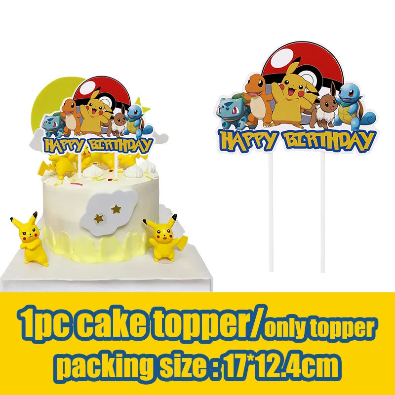 Pokémon Geburtstagsdeko Set – Papiergeschirr mit Pikachu: Teller, Becher, Servietten, Tischdecke & Partyzubehör für Kindergeburtstage