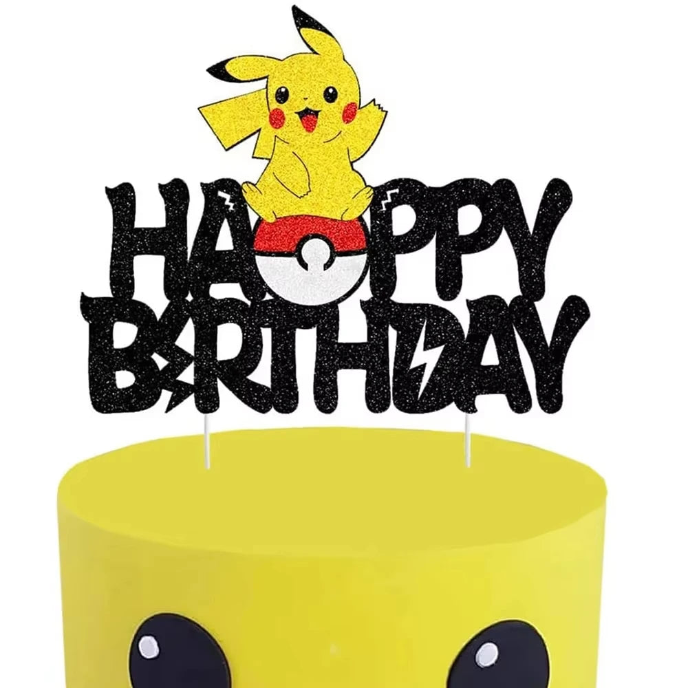 Pokémon Kuchen Deko Set – Pikachu-Kuchenaufsatz & Cupcake-Topper für Kindergeburtstag, Babyparty & Motto-Feier