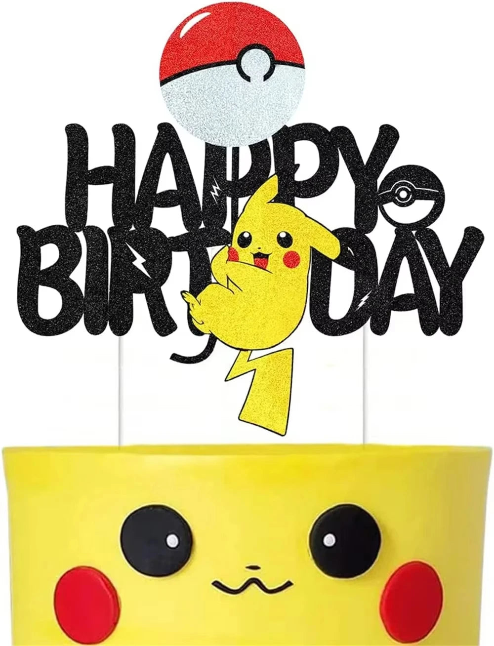 Pokémon Kuchen Deko Set – Pikachu-Kuchenaufsatz & Cupcake-Topper für Kindergeburtstag, Babyparty & Motto-Feier