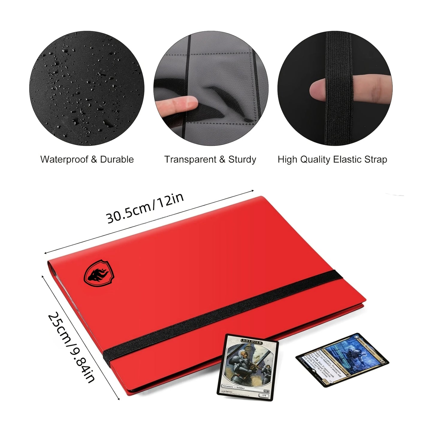 Sammelkartenordner mit 9 Fächern für 360-Karten, schlankes, seitlich geladertes Kartenalbum, stabiler Kartensammelordner für TCG, MTG, Yugioh