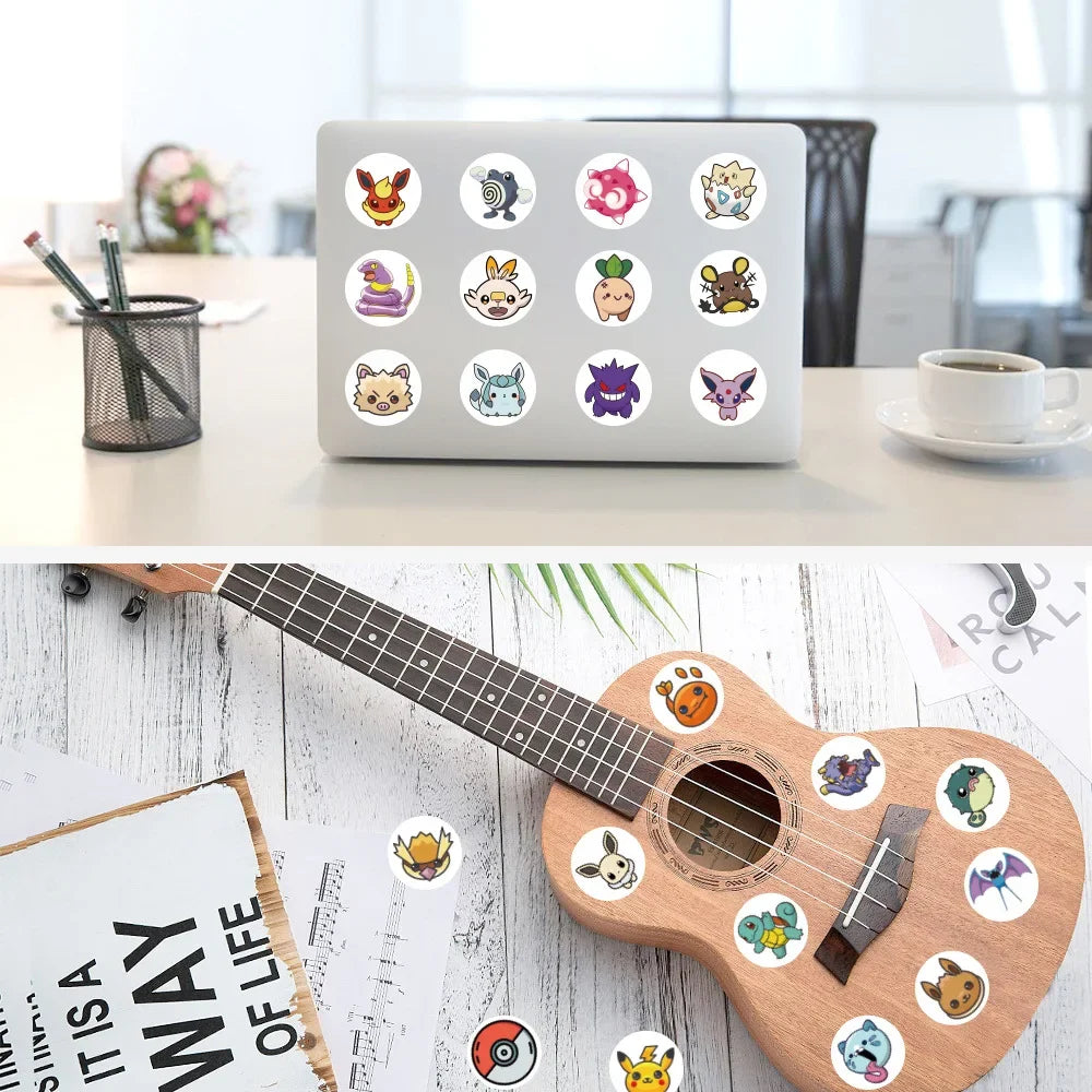 500 Aufkleber auf Rolle – Kawaii Pokémon-Sticker mit Pokemon-Motiven, DIY-Deko für Laptop, Kinder, Pokemon-Fans, Belohnung & Geschenk für Mädchen