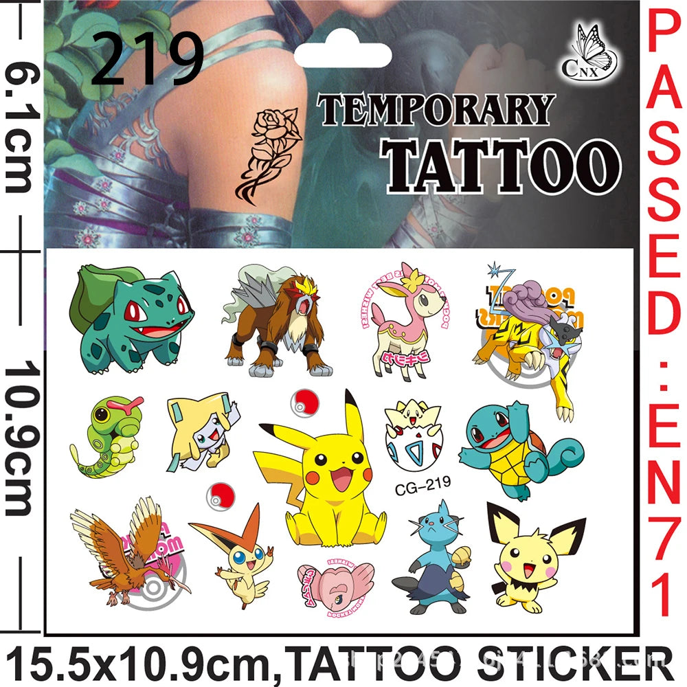 Pokemon-Geburtstagsparty-Geschenke, Armband-Aufkleber, Geschenktüte, Schlüsselanhänger, kleine Geschenke für Jungen und Mädchen