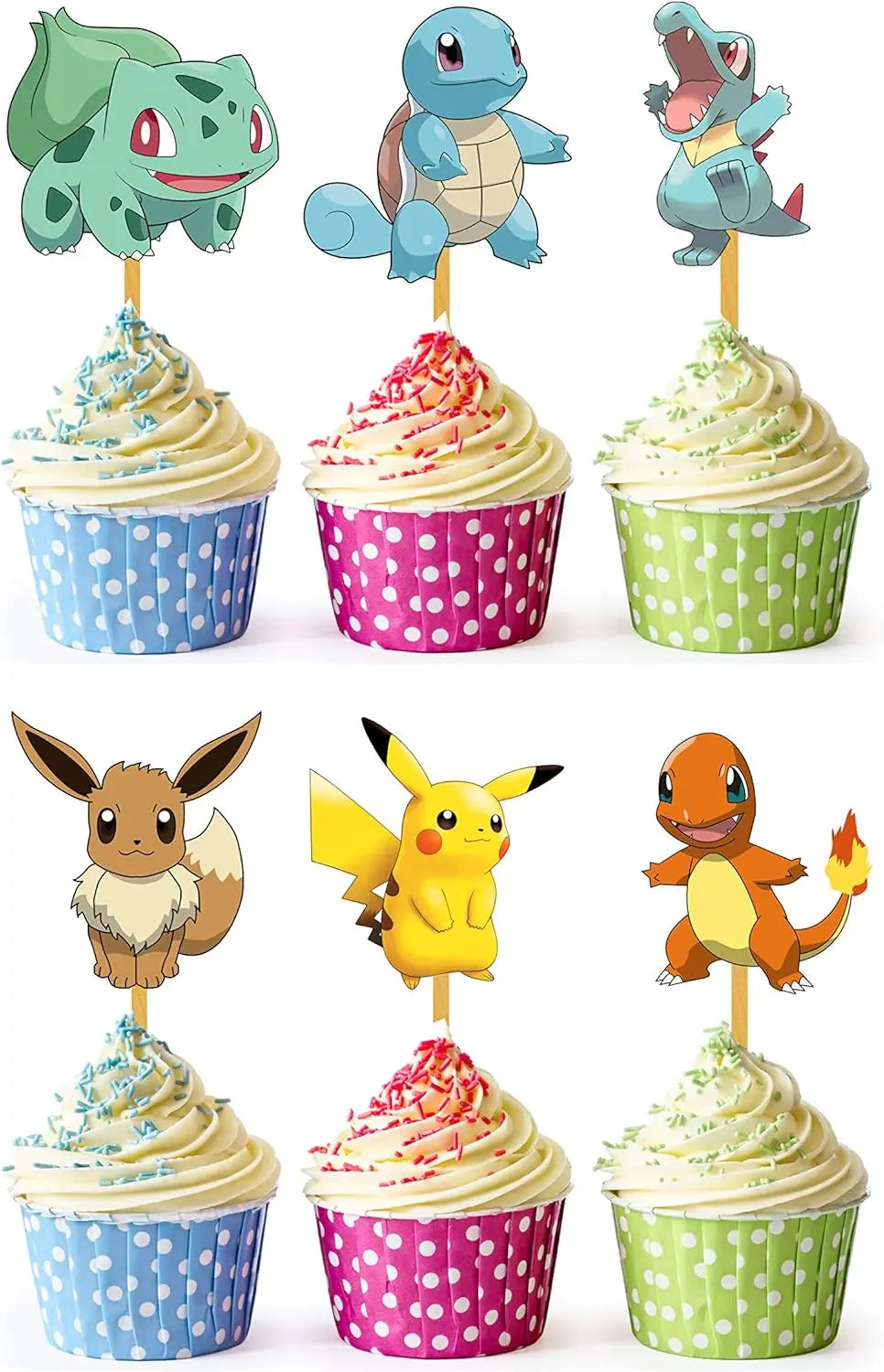 Pokémon Kuchen Deko Set – Pikachu-Kuchenaufsatz & Cupcake-Topper für Kindergeburtstag, Babyparty & Motto-Feier