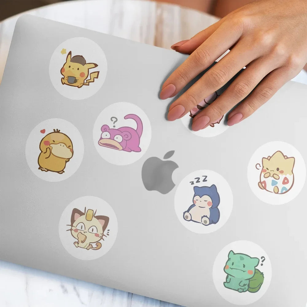 500 Aufkleber auf Rolle – Kawaii Pokémon-Sticker mit Pokemon-Motiven, DIY-Deko für Laptop, Kinder, Pokemon-Fans, Belohnung & Geschenk für Mädchen