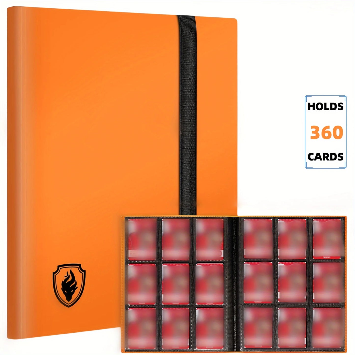 Sammelkartenordner mit 9 Fächern für 360-Karten, schlankes, seitlich geladertes Kartenalbum, stabiler Kartensammelordner für TCG, MTG, Yugioh