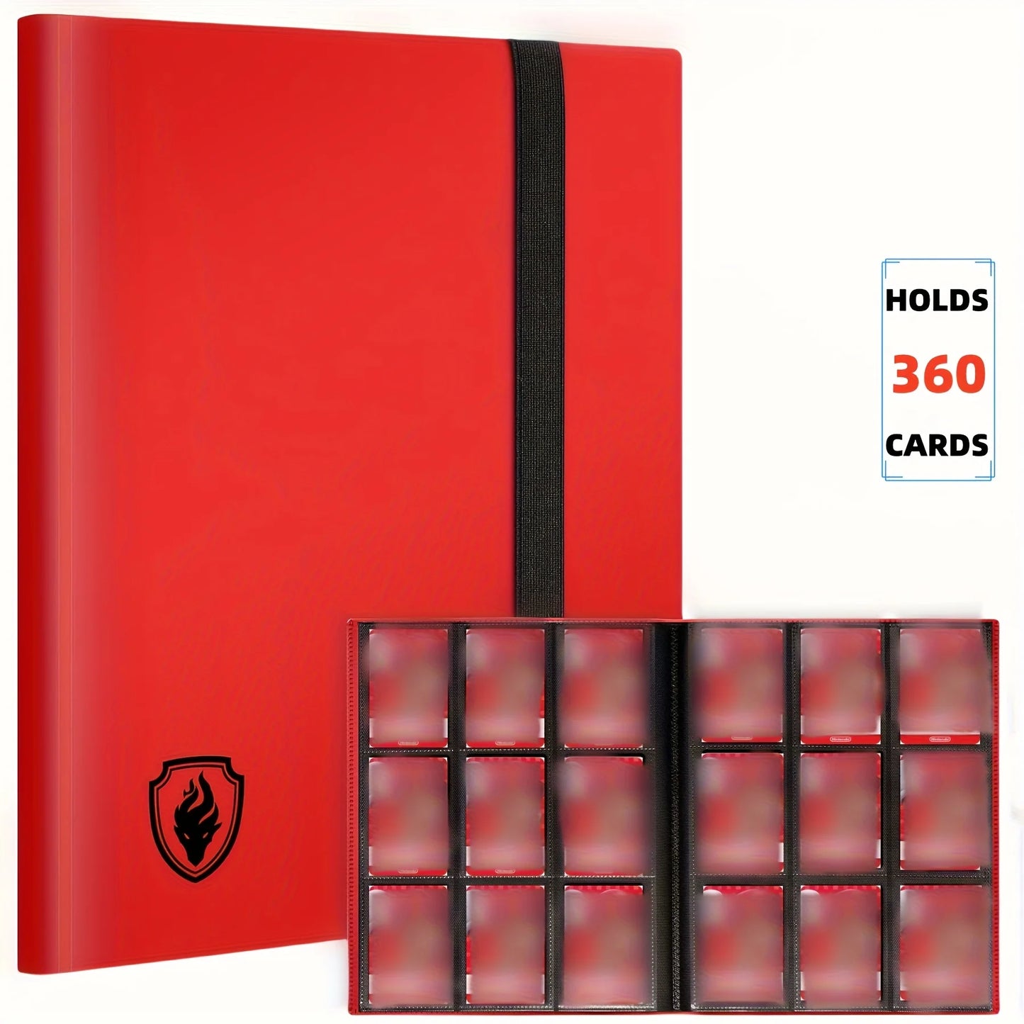 Sammelkartenordner mit 9 Fächern für 360-Karten, schlankes, seitlich geladertes Kartenalbum, stabiler Kartensammelordner für TCG, MTG, Yugioh