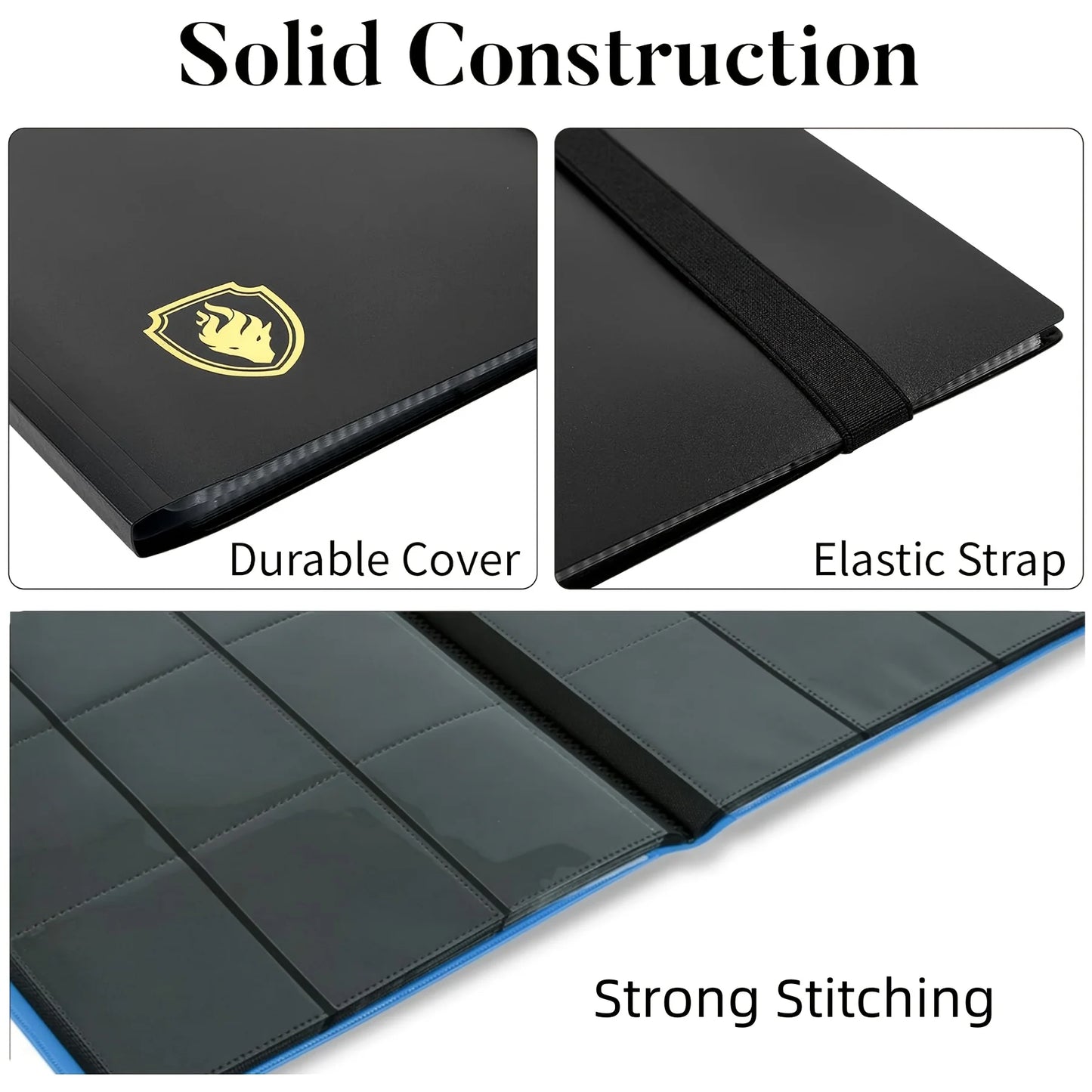 Sammelkartenordner mit 9 Fächern für 360-Karten, schlankes, seitlich geladertes Kartenalbum, stabiler Kartensammelordner für TCG, MTG, Yugioh