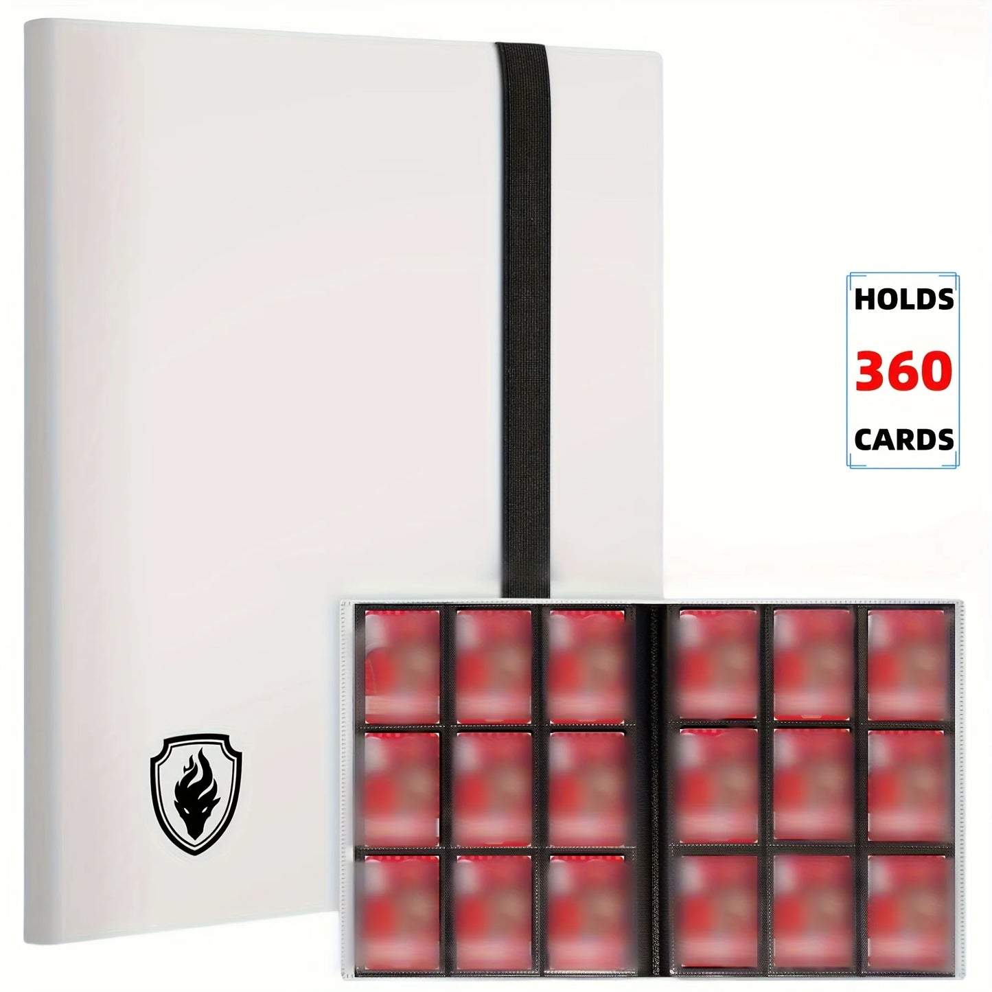 Sammelkartenordner mit 9 Fächern für 360-Karten, schlankes, seitlich geladertes Kartenalbum, stabiler Kartensammelordner für TCG, MTG, Yugioh