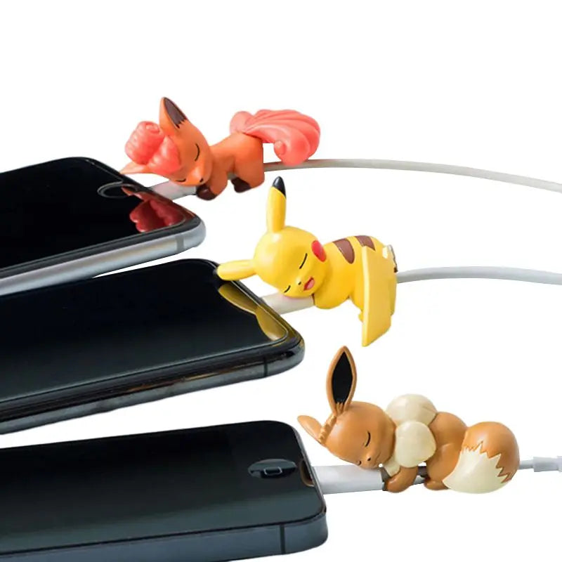 Pokémon Pikachu Kabelschutz – USB-Ladekabel-Bissschutz mit Cartoon-Figur, Schutz für Datenkabel, Kabelhalter, Geschenk für Kinder & Fans