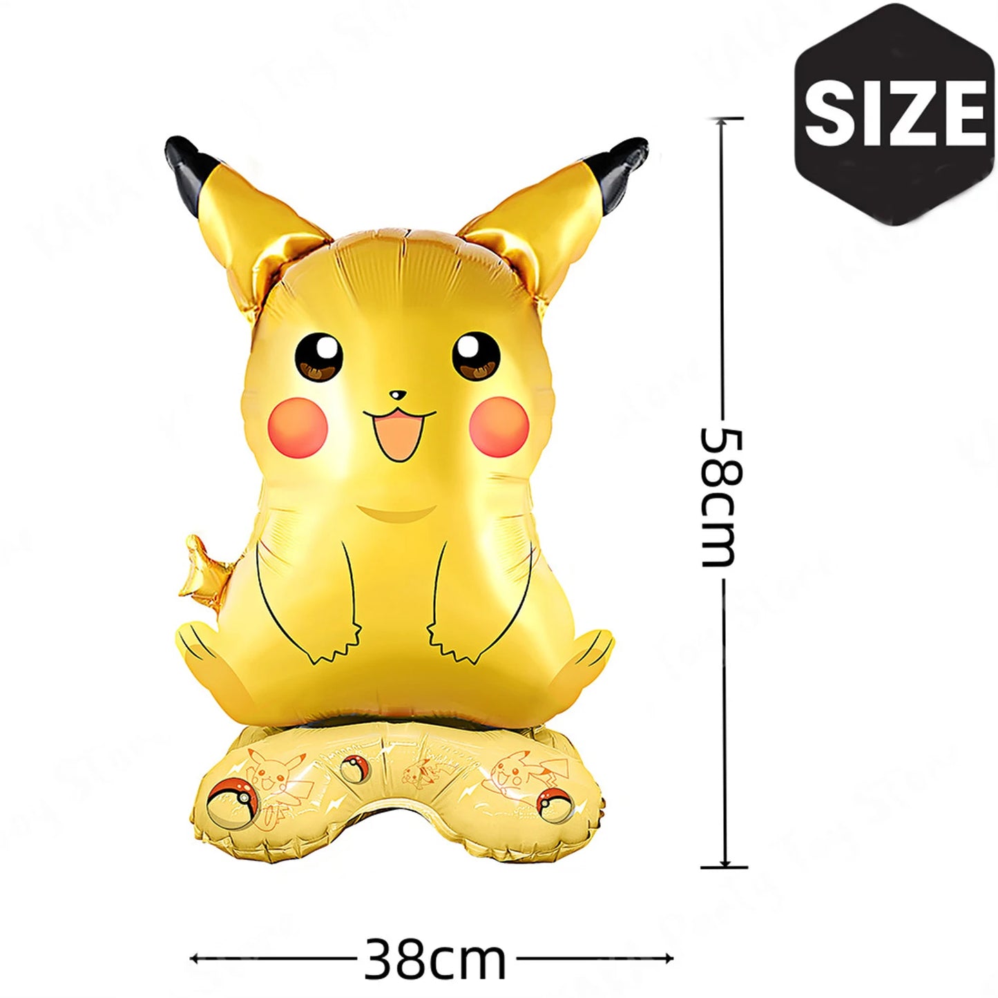 Pokémon Ballon Set (4 Stück) – Stehende Folienfiguren Pikachu, Schiggy & Bisasam – Deko für Kindergeburtstag & Party