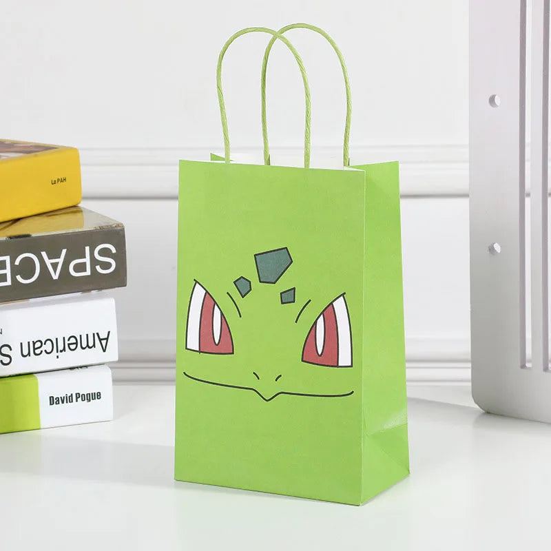 4 Pokémon Papiertüten – Geschenkverpackung mit Pikachu-Motiv für Kinderpartys, Süßigkeiten, Spielzeug & Party-Mitgebsel