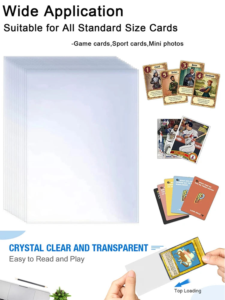 Transparente Karten-Schutzhüllen – Klare Sleeves für Trading Cards, Brettspiele, Spielausweise, Fotos & Ordner