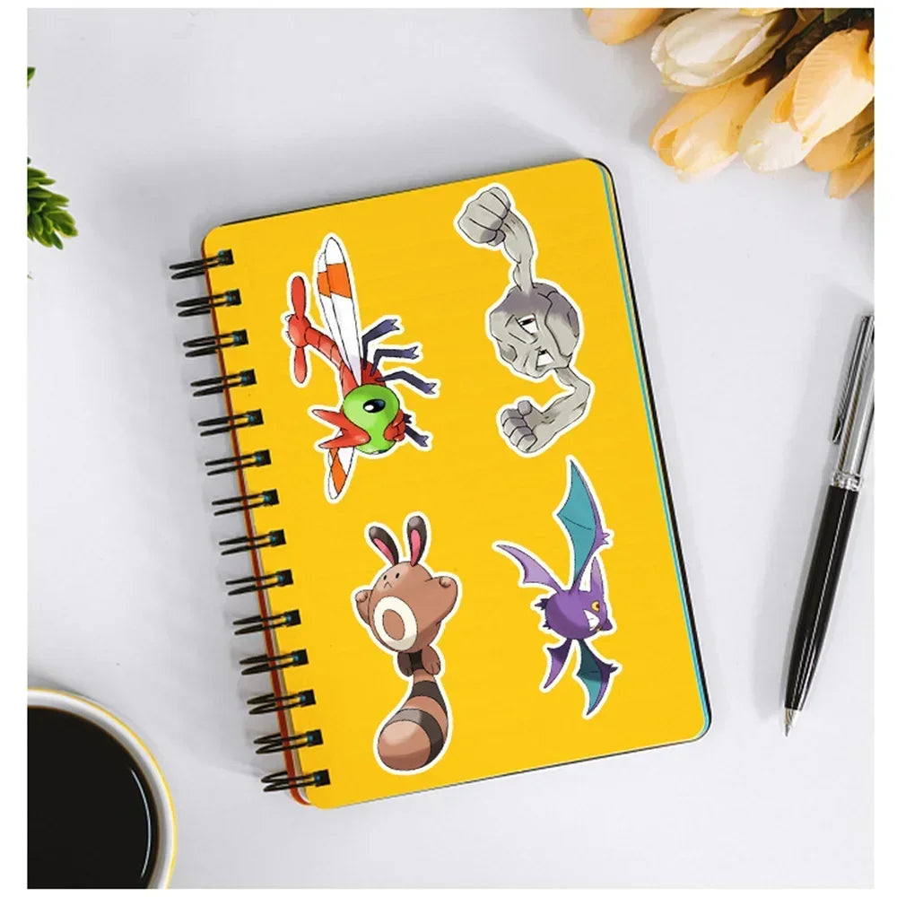 100/200 Stück Kawaii Pikachu Pokemon Aufkleber für Laptop Telefon Koffer Skateboard Gitarre Niedliche Cartoon Aufkleber Kind Geschenk Spielzeug