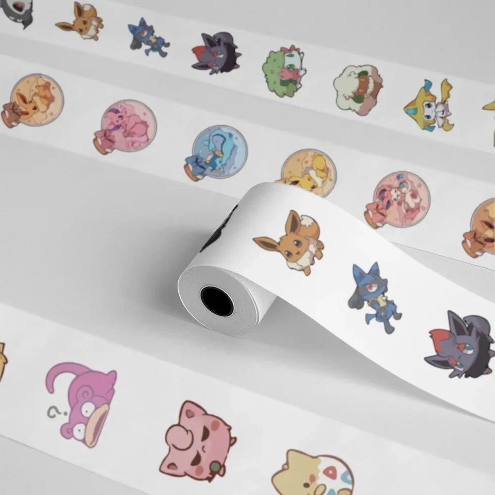 500 Aufkleber auf Rolle – Kawaii Pokémon-Sticker mit Pokemon-Motiven, DIY-Deko für Laptop, Kinder, Pokemon-Fans, Belohnung & Geschenk für Mädchen