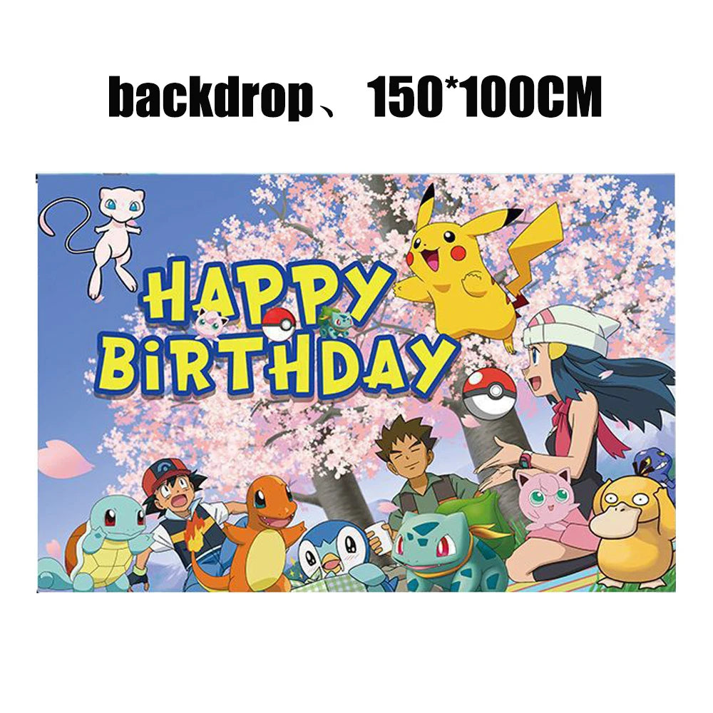 Pokémon Geburtstagsdeko Set – Papiergeschirr mit Pikachu: Teller, Becher, Servietten, Tischdecke & Partyzubehör für Kindergeburtstage