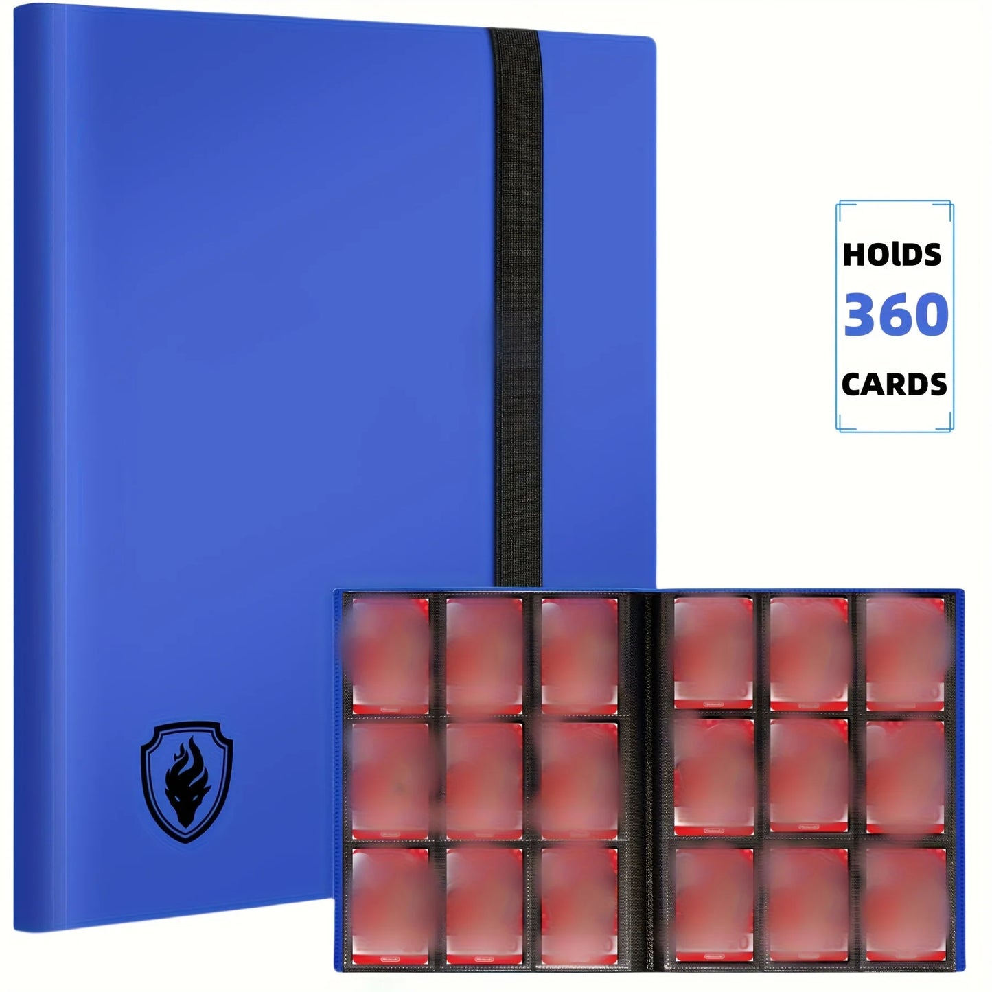 Sammelkartenordner mit 9 Fächern für 360-Karten, schlankes, seitlich geladertes Kartenalbum, stabiler Kartensammelordner für TCG, MTG, Yugioh