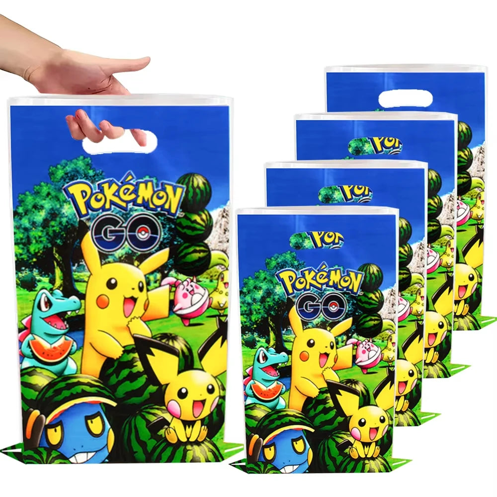 Pokemon-Geburtstagsparty-Geschenke, Armband-Aufkleber, Geschenktüte, Schlüsselanhänger, kleine Geschenke für Jungen und Mädchen