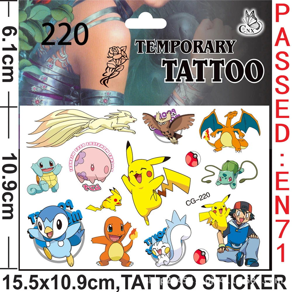 Pokemon-Geburtstagsparty-Geschenke, Armband-Aufkleber, Geschenktüte, Schlüsselanhänger, kleine Geschenke für Jungen und Mädchen