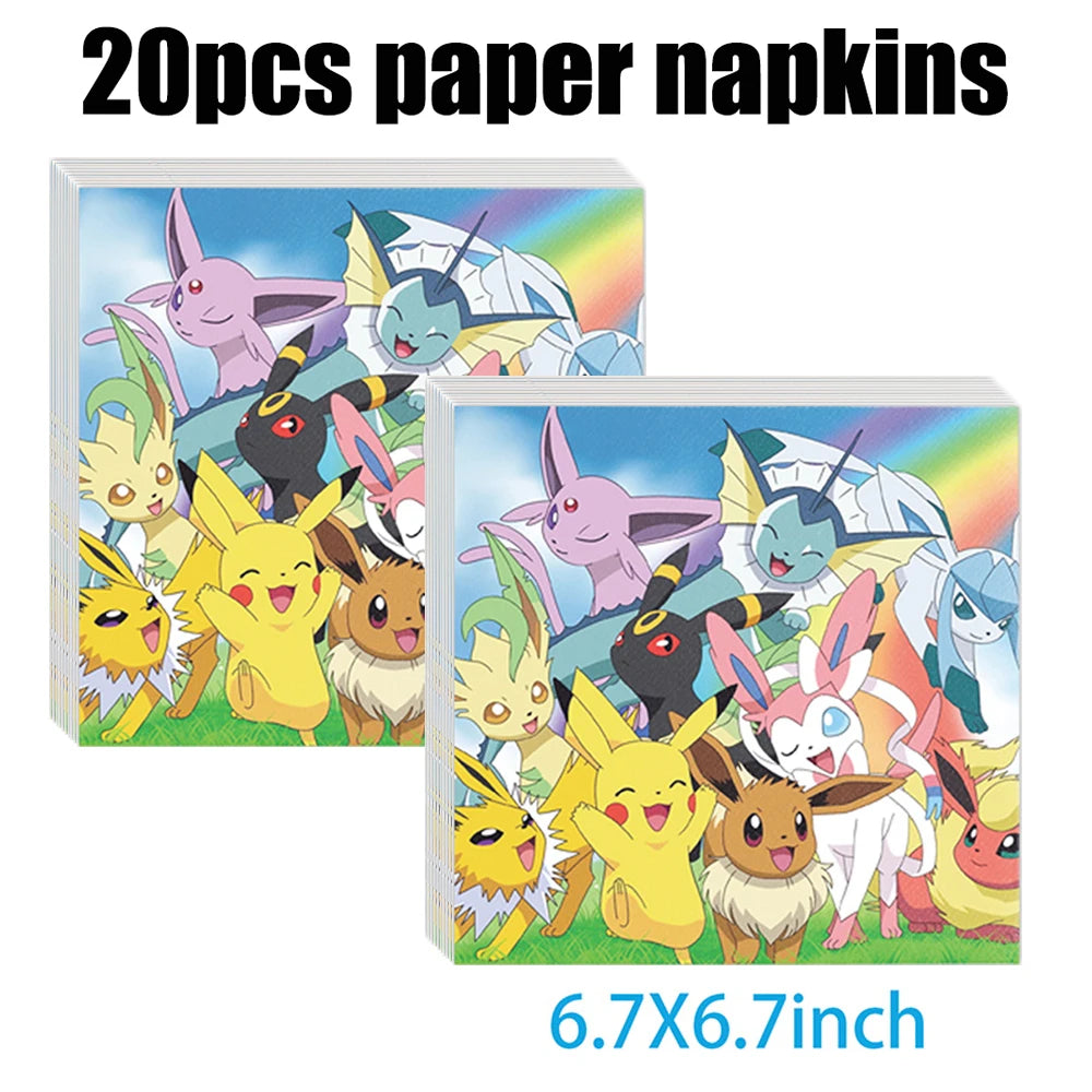 Pokémon Geburtstagsdeko Set – Papiergeschirr mit Pikachu: Teller, Becher, Servietten, Tischdecke & Partyzubehör für Kindergeburtstage