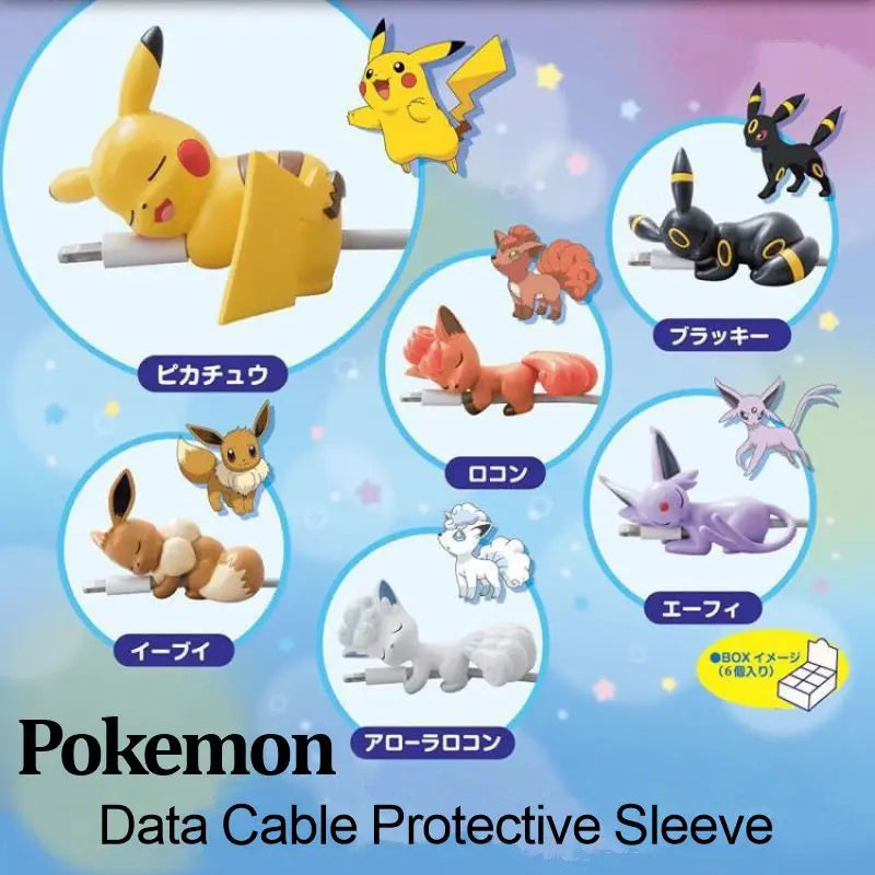 Pokémon Pikachu Kabelschutz – USB-Ladekabel-Bissschutz mit Cartoon-Figur, Schutz für Datenkabel, Kabelhalter, Geschenk für Kinder & Fans
