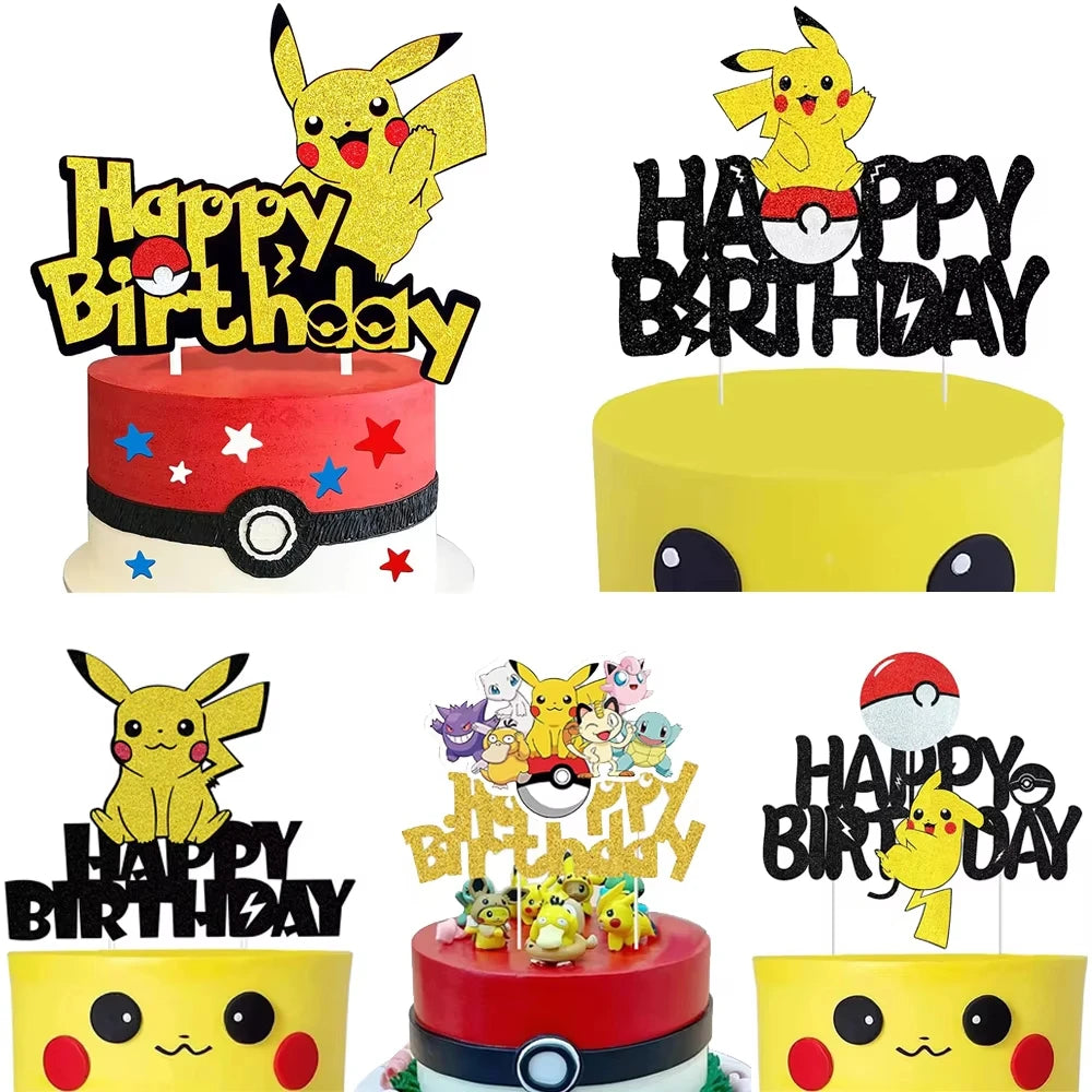 Pokémon Kuchen Deko Set – Pikachu-Kuchenaufsatz & Cupcake-Topper für Kindergeburtstag, Babyparty & Motto-Feier