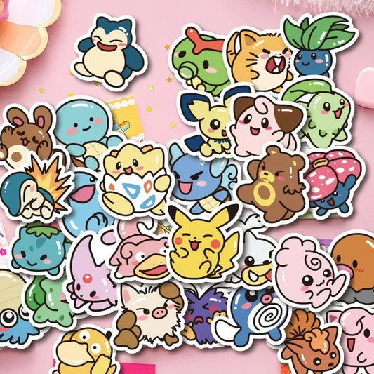 50-teiliges Pokémon Aufkleber-Set – Kawaii Pikachu & Anime-Sticker für DIY, Laptop, Handy, Skateboard – Perfekt als Kinder-Geschenk