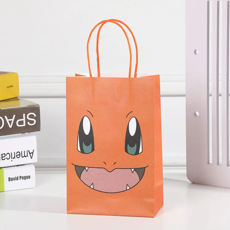 4 Pokémon Papiertüten – Geschenkverpackung mit Pikachu-Motiv für Kinderpartys, Süßigkeiten, Spielzeug & Party-Mitgebsel