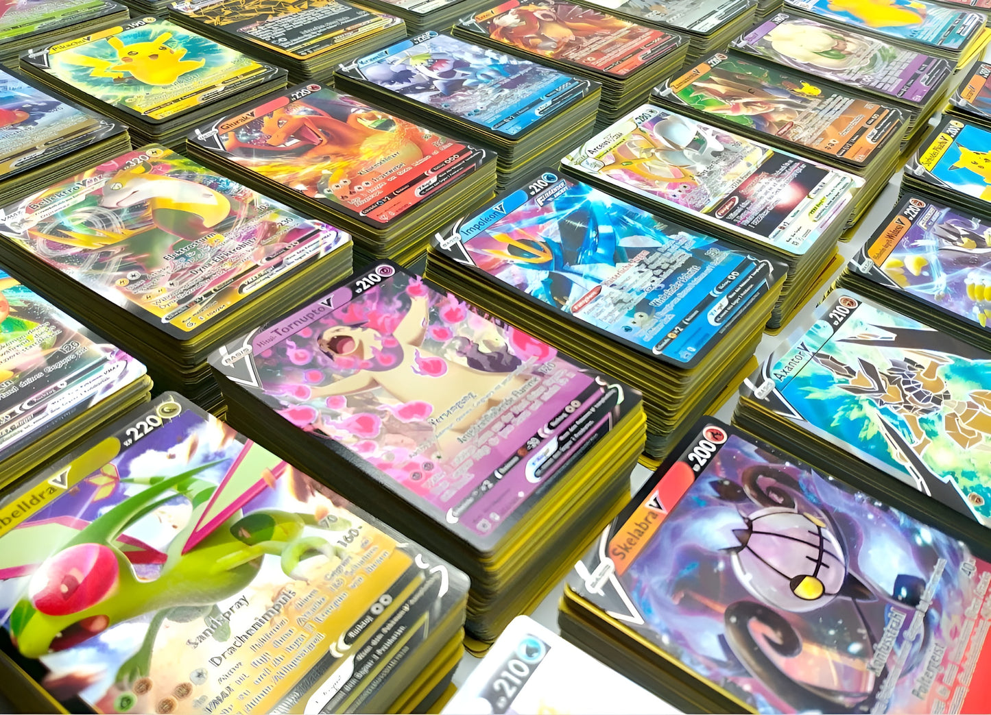 100 Pokemon Karten mit Holos + 1 seltene V/VMAX oder GX ! Deutsch / Original